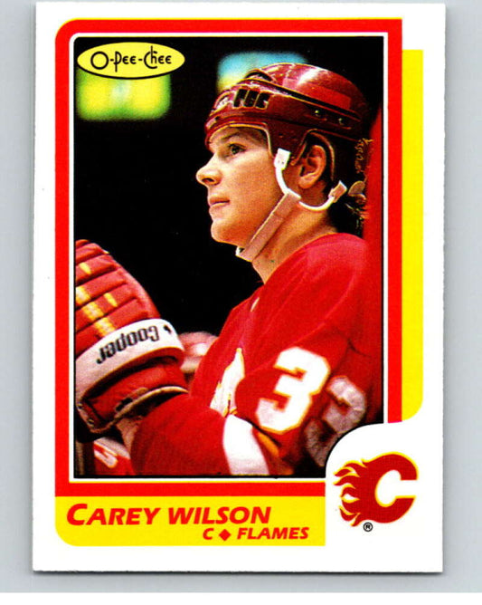1986-87 O-Pee-Chee #166 Carey Wilson  Calgary Flames  V63550 Image 1