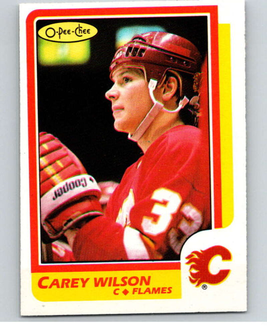 1986-87 O-Pee-Chee #166 Carey Wilson  Calgary Flames  V63551 Image 1