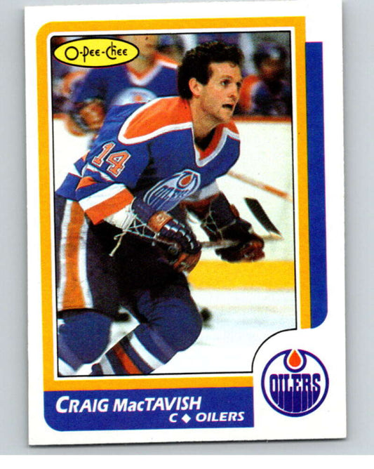 1986-87 O-Pee-Chee #178 Craig MacTavish  RC Rookie Edmonton Oilers  V63567 Image 1