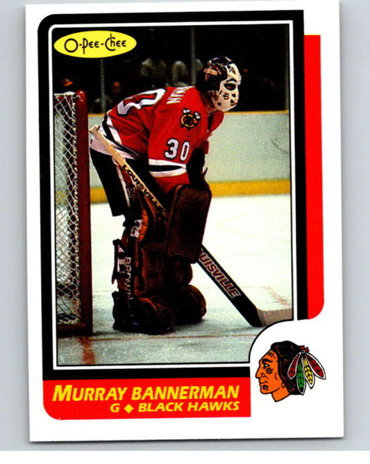 1986-87 O-Pee-Chee #180 Murray Bannerman  Chicago Blackhawks  V63571 Image 1