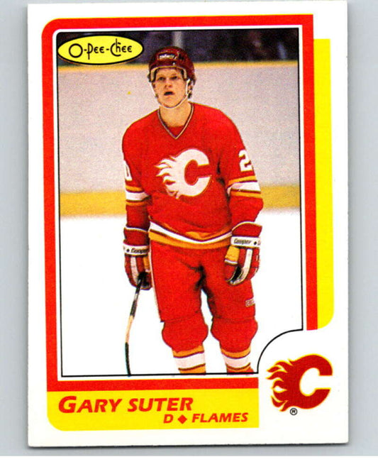 1986-87 O-Pee-Chee #189 Gary Suter  RC Rookie Calgary Flames  V63591 Image 1