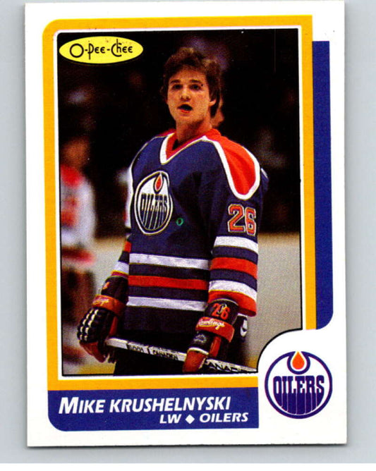 1986-87 O-Pee-Chee #193 Mike Krushelnyski  Edmonton Oilers  V63599 Image 1