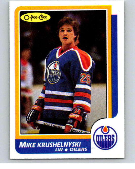 1986-87 O-Pee-Chee #193 Mike Krushelnyski  Edmonton Oilers  V63601 Image 1