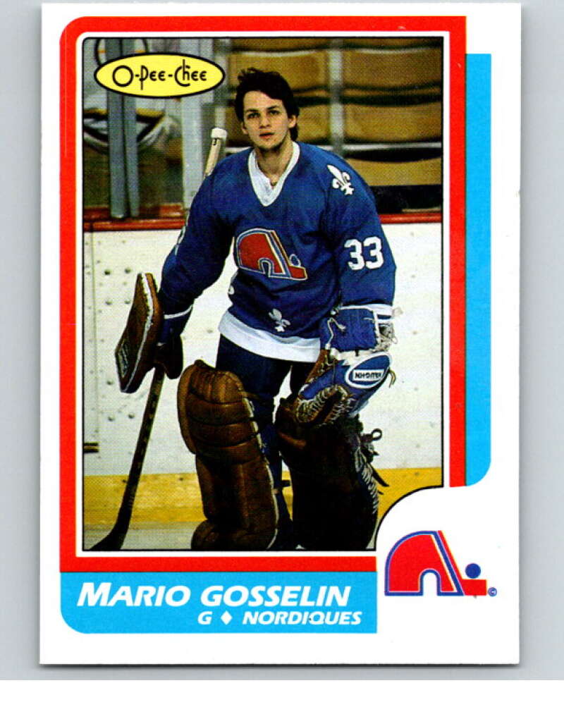 1986-87 O-Pee-Chee #235 Mario Gosselin  Quebec Nordiques  V63680 Image 1