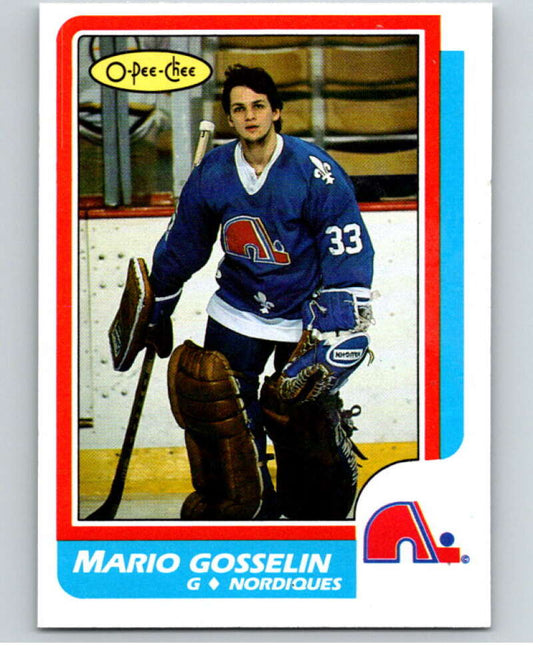 1986-87 O-Pee-Chee #235 Mario Gosselin  Quebec Nordiques  V63680 Image 1