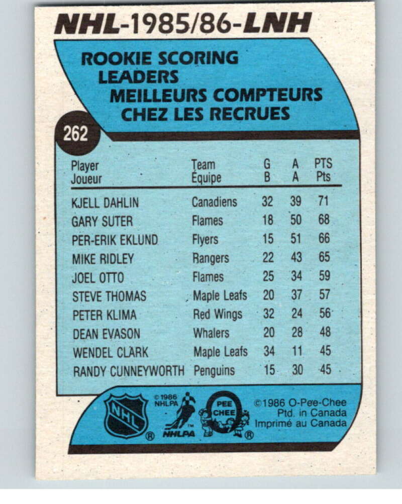 1986-87 O-Pee-Chee #262 Kjell Dahlin LL  Montreal Canadiens  V63723 Image 2