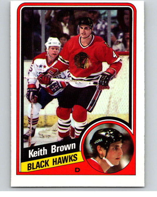 1984-85 O-Pee-Chee #33 Keith Brown  Chicago Blackhawks  V63826 Image 1