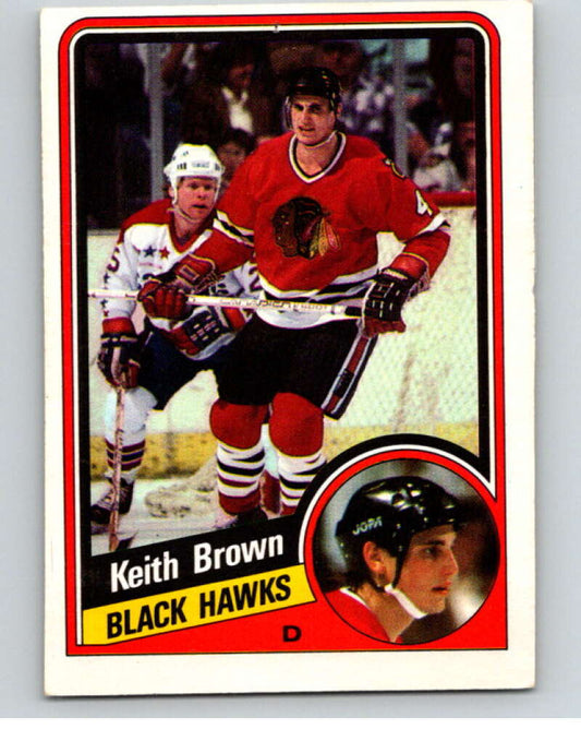 1984-85 O-Pee-Chee #33 Keith Brown  Chicago Blackhawks  V63827 Image 1