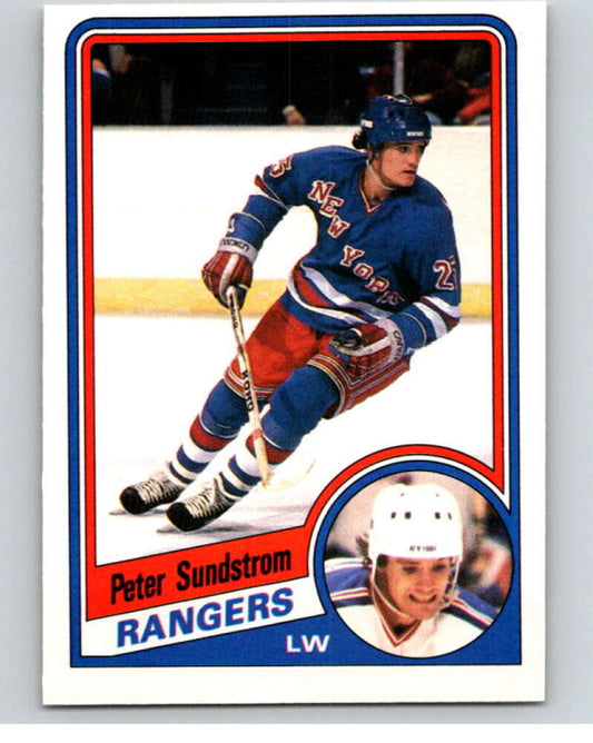 1984-85 O-Pee-Chee #155 Peter Sundstrom  RC Rookie New York Rangers  V64166 Image 1
