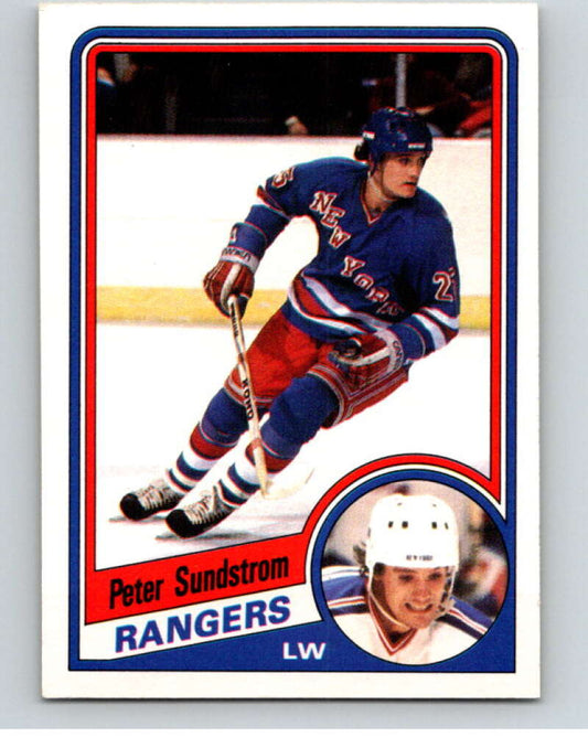 1984-85 O-Pee-Chee #155 Peter Sundstrom  RC Rookie New York Rangers  V64167 Image 1