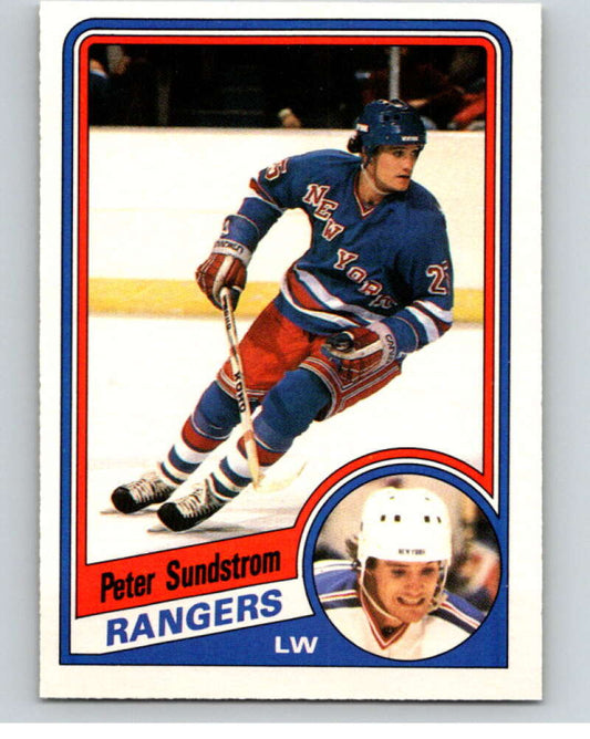 1984-85 O-Pee-Chee #155 Peter Sundstrom  RC Rookie New York Rangers  V64168 Image 1