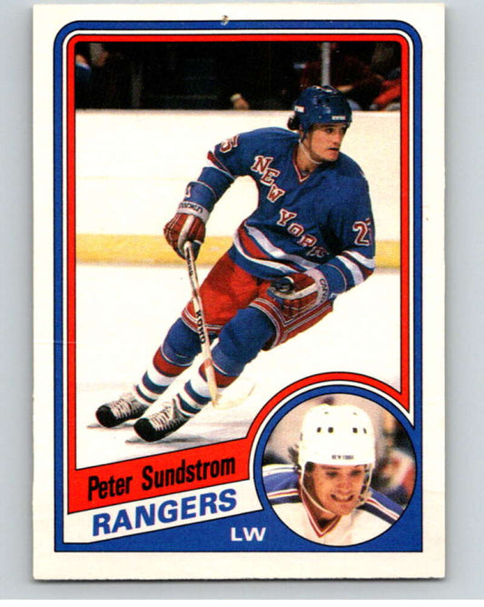 1984-85 O-Pee-Chee #155 Peter Sundstrom  RC Rookie New York Rangers  V64169 Image 1
