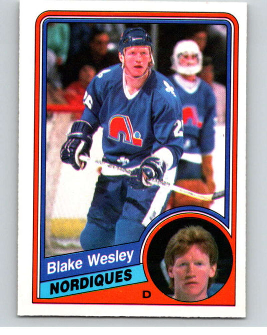 1984-85 O-Pee-Chee #294 Blake Wesley  Quebec Nordiques  V64517 Image 1