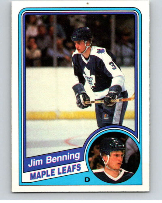 1984-85 O-Pee-Chee #296 Jim Benning  Toronto Maple Leafs  V64525 Image 1