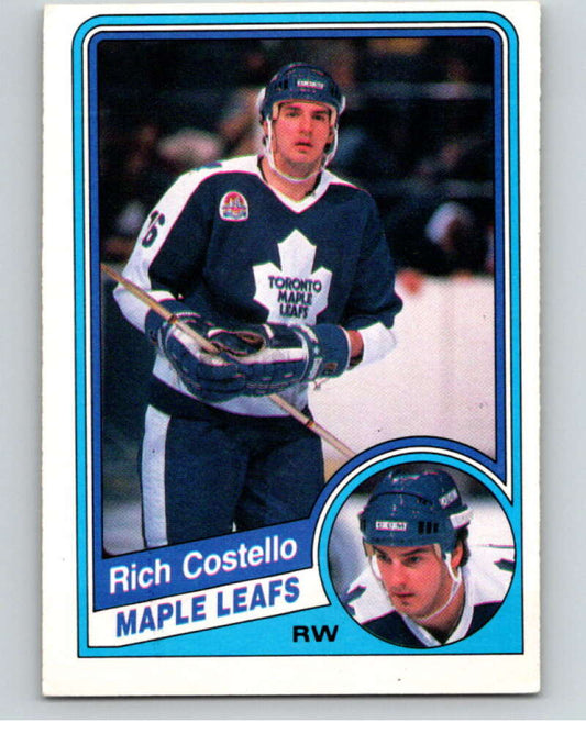 1984-85 O-Pee-Chee #298 Rich Costello  RC Rookie Toronto Maple Leafs  V64527 Image 1