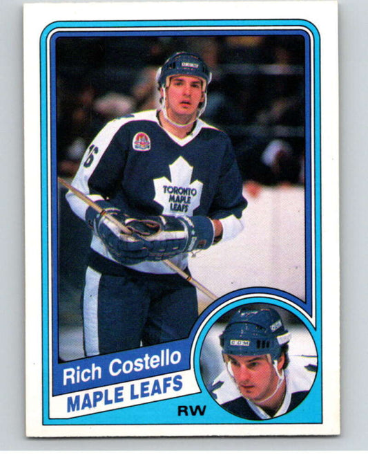 1984-85 O-Pee-Chee #298 Rich Costello  RC Rookie Toronto Maple Leafs  V64528 Image 1