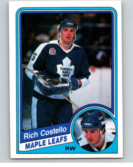 1984-85 O-Pee-Chee #298 Rich Costello  RC Rookie Toronto Maple Leafs  V64529 Image 1