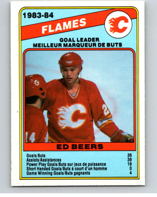 1984-85 O-Pee-Chee #354 Ed Beers TL  Calgary Flames  V64687 Image 1