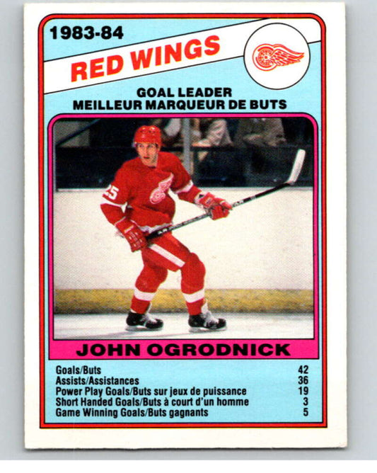 1984-85 O-Pee-Chee #356 John Ogrodnick TL  Detroit Red Wings  V64698 Image 1