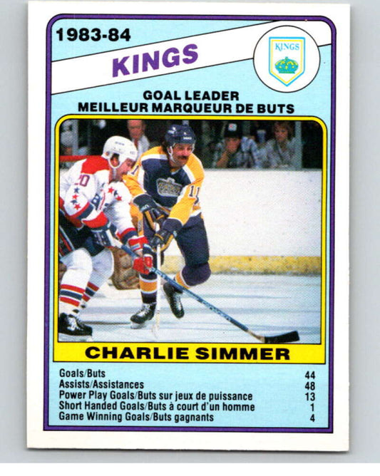 1984-85 O-Pee-Chee #358 Charlie Simmer TL  Los Angeles Kings  V64699 Image 1