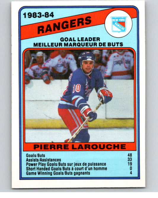 1984-85 O-Pee-Chee #363 Pierre Larouche TL  New York Rangers  V64712 Image 1