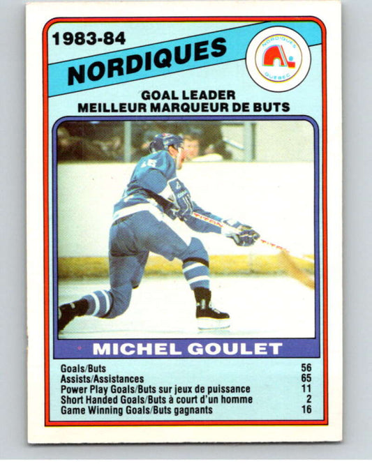 1984-85 O-Pee-Chee #366 Michel Goulet TL  Quebec Nordiques  V64719 Image 1