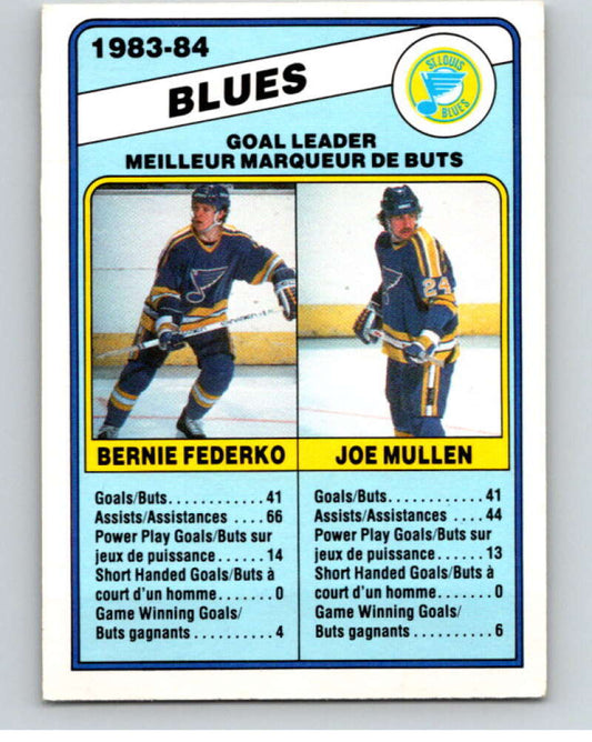 1984-85 O-Pee-Chee #367 Bernie Federko/Joe Mullen TL  Blues  V64722 Image 1