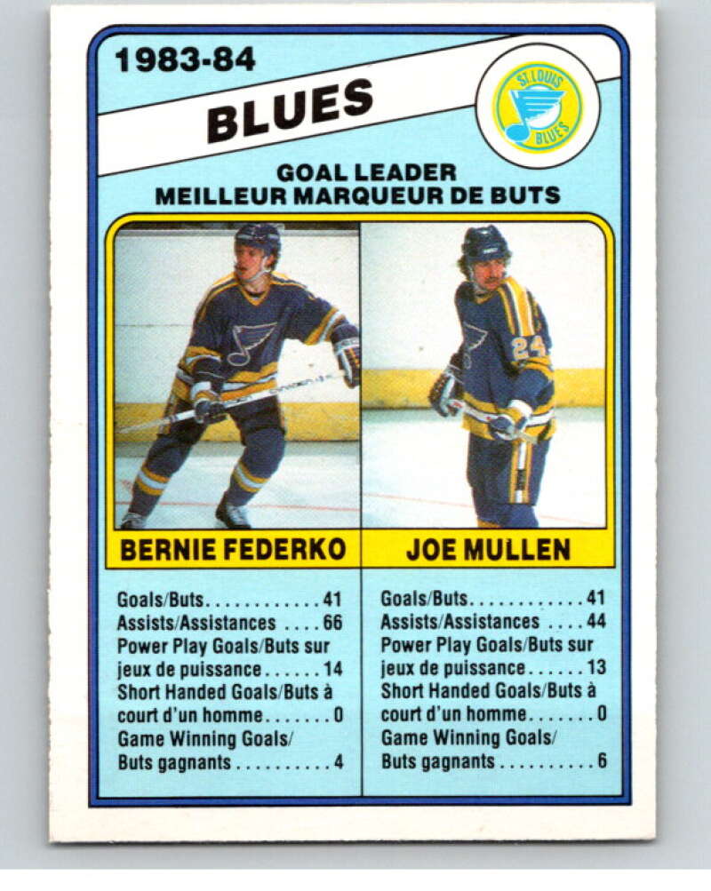 1984-85 O-Pee-Chee #367 Bernie Federko/Joe Mullen TL  Blues  V64723 Image 1