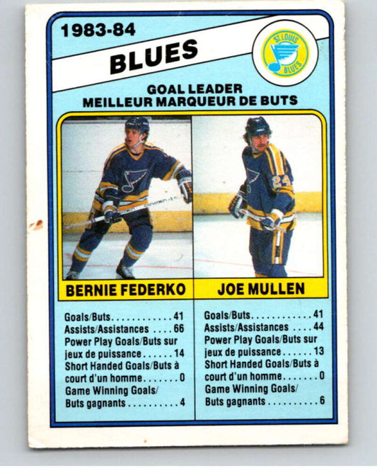 1984-85 O-Pee-Chee #367 Bernie Federko/Joe Mullen TL  Blues  V64724 Image 1