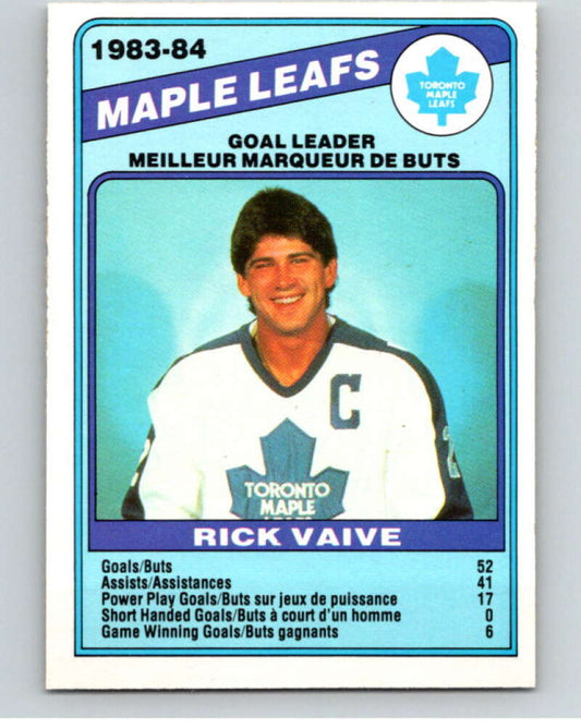 1984-85 O-Pee-Chee #368 Rick Vaive TL  Toronto Maple Leafs  V64725 Image 1