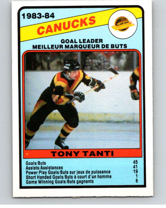 1984-85 O-Pee-Chee #369 Tony Tanti TL  Vancouver Canucks  V64729 Image 1