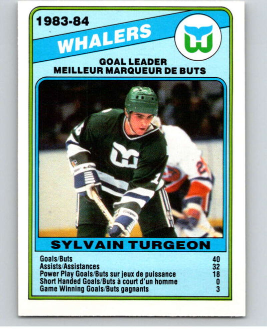 1984-85 O-Pee-Chee #372 Sylvain Turgeon TL  Hartford Whalers  V64734 Image 1