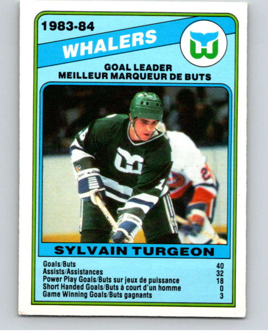 1984-85 O-Pee-Chee #372 Sylvain Turgeon TL  Hartford Whalers  V64735 Image 1