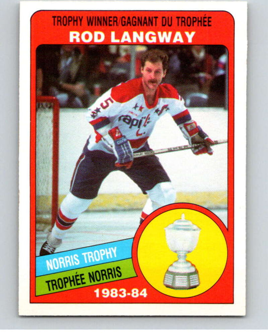 1984-85 O-Pee-Chee #377 Rod Langway TR  Washington Capitals  V64743 Image 1