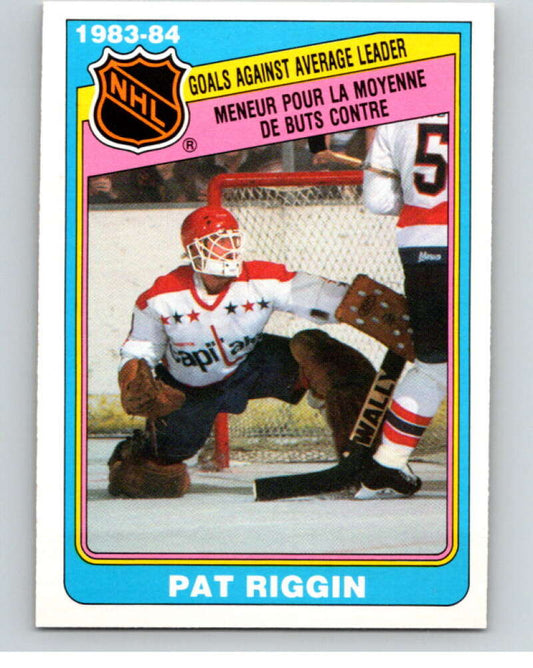 1984-85 O-Pee-Chee #386 Pat Riggin LL  Washington Capitals  V64756 Image 1