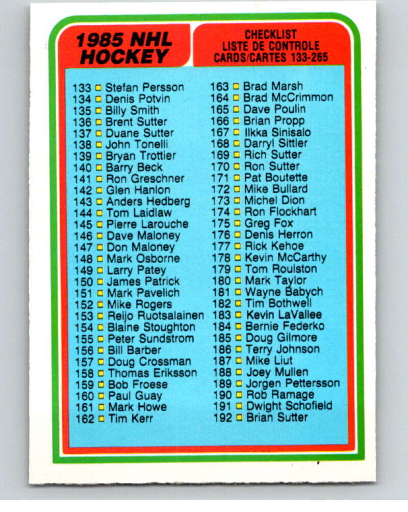 1984-85 O-Pee-Chee #395 Checklist UER   V64775 Image 1
