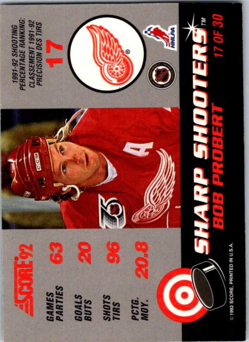 1992-93 Score Sharp Shooters #17 Bob Probert  V64969 Image 2