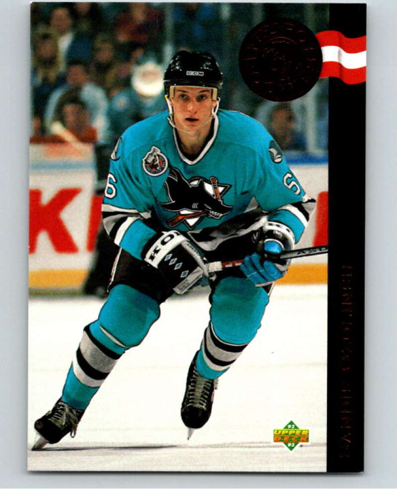 1992-93 Upper Deck Euro-Rookies #ER16 Sandis Ozolinsh  San Jose Sharks  V65172 Image 1