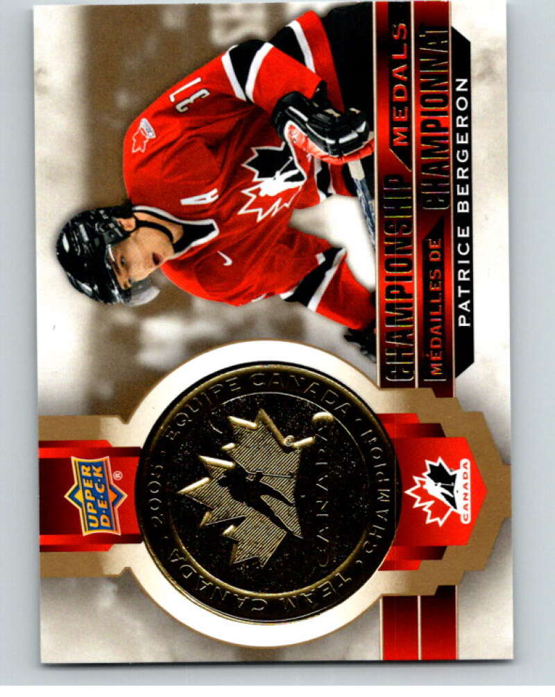 2021-22 Tim Hortons Team Canada Championship Medals M-1 Patrice Bergeron  V65184 Image 1