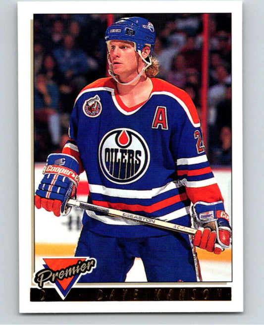 1993-94 Topps Premier Gold #71 Dave Manson  Edmonton Oilers  V65207 Image 1
