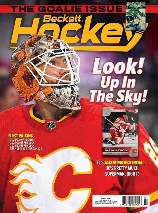 May 2022 Beckett Hockey Monthly Magazine - Jacob Markstrom Flames Cover  Image 1