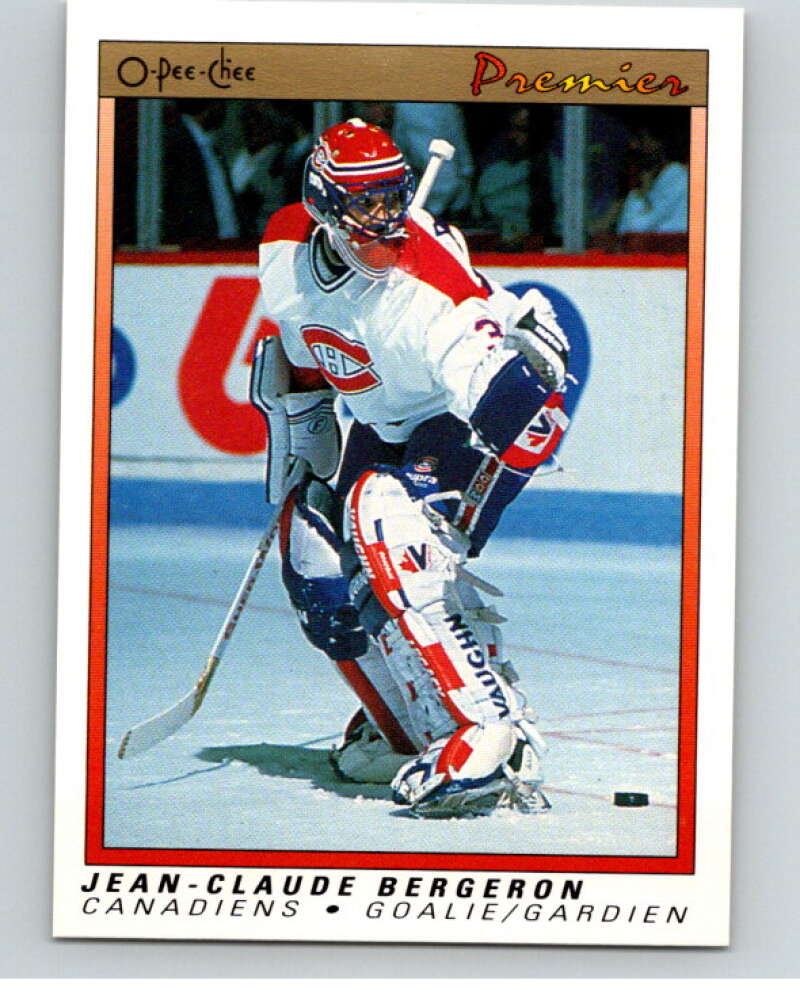 1990-91 OPC Premier #4 Jean-Claude Bergeron  RC Rookie  V65268 Image 1