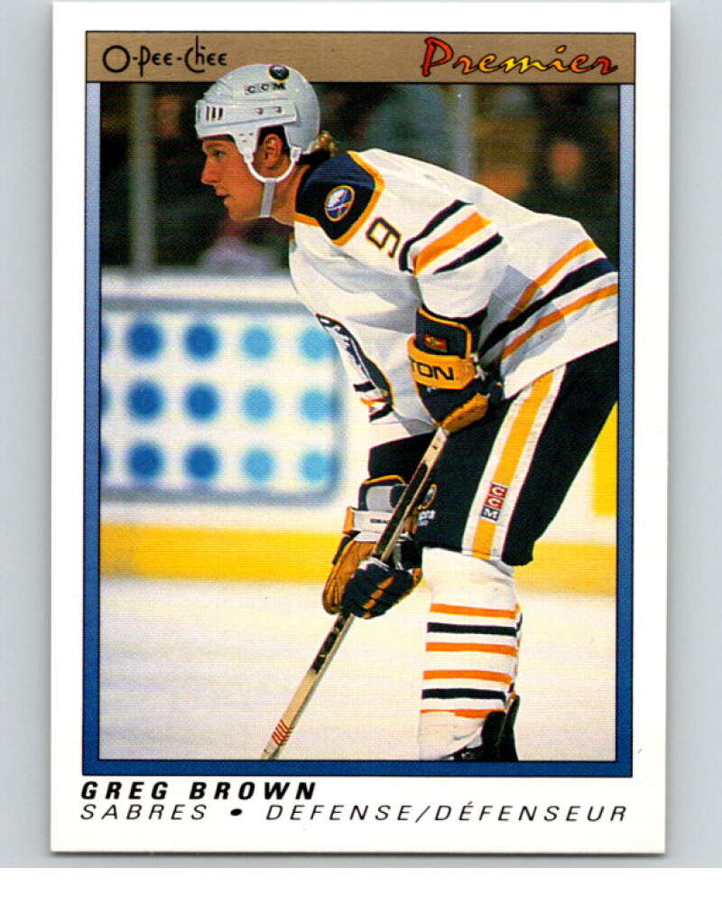 1990-91 OPC Premier #11 Greg Brown  Buffalo Sabres  V65281 Image 1