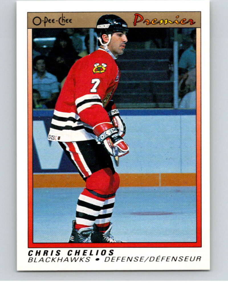 1990-91 OPC Premier #13 Chris Chelios  Montreal Canadiens  V65284 Image 1