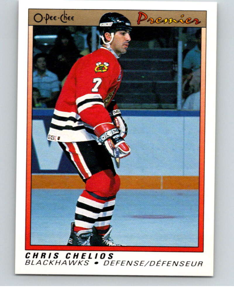 1990-91 OPC Premier #13 Chris Chelios  Montreal Canadiens  V65285 Image 1