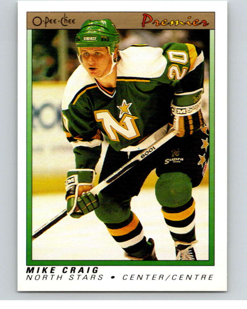 1990-91 OPC Premier #19 Mike Craig  RC Rookie North Stars  V65298 Image 1