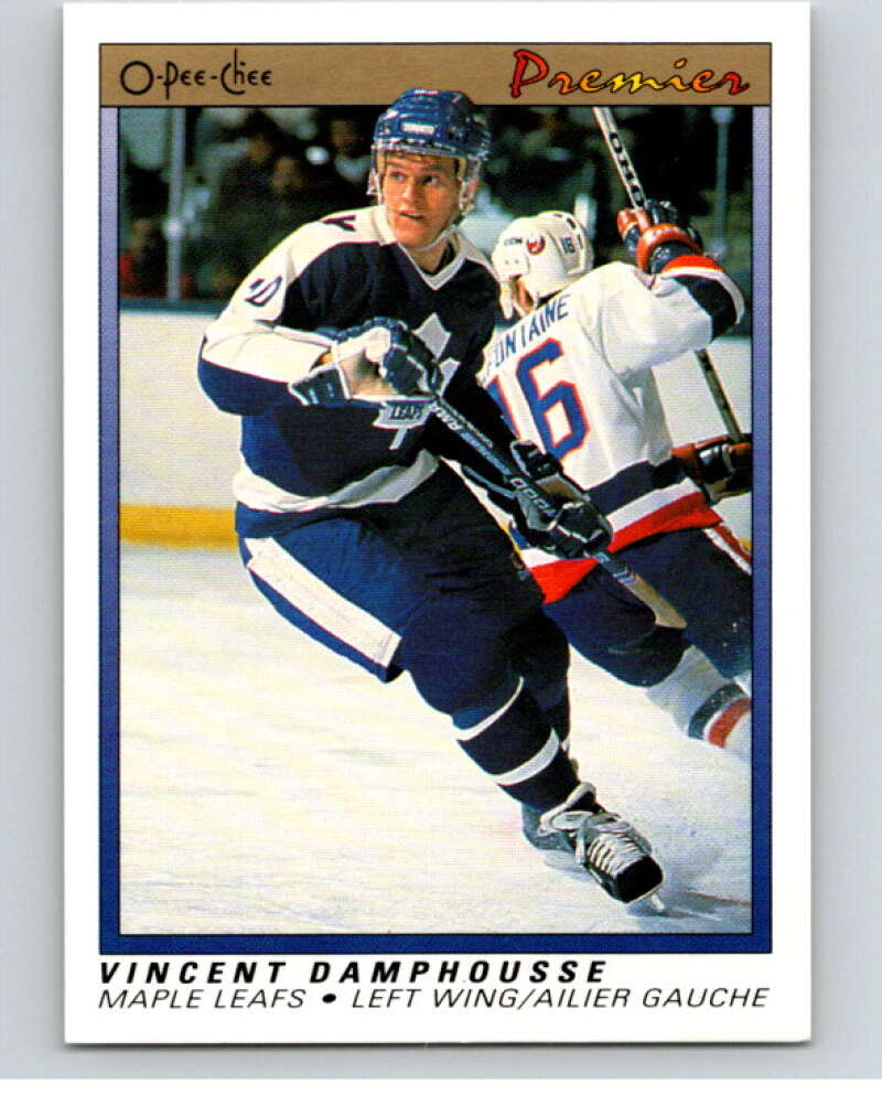 1990-91 OPC Premier #21 Vincent Damphousse Maple Leafs  V65302 Image 1