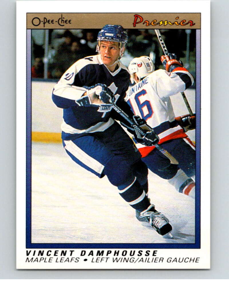 1990-91 OPC Premier #21 Vincent Damphousse Maple Leafs  V65303 Image 1