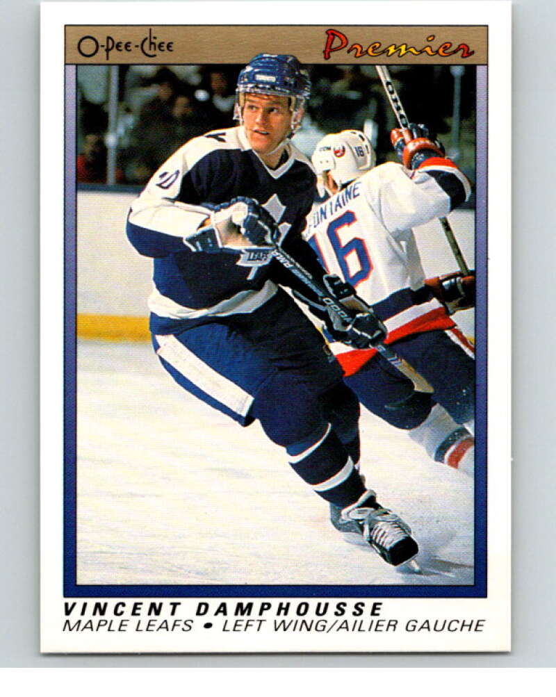 1990-91 OPC Premier #21 Vincent Damphousse Maple Leafs  V65304 Image 1