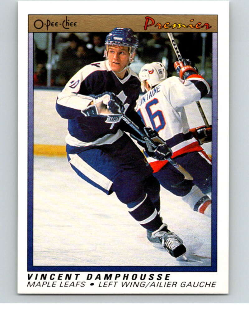 1990-91 OPC Premier #21 Vincent Damphousse Maple Leafs  V65305 Image 1
